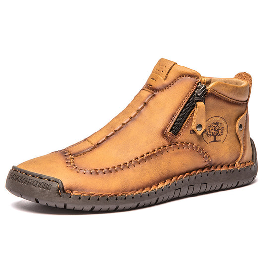 Zapatos de Cuero Casuales para Hombre - Talla Grande, Costura Artesanal y Cierre de Cremallera - Image 7