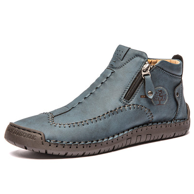 Zapatos de Cuero Casuales para Hombre - Talla Grande, Costura Artesanal y Cierre de Cremallera - Image 5