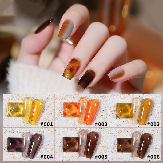 Set de 9 Esmaltes de Gel UV Ámbar - Efecto Hielo Brillante Removible - Image 29