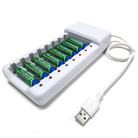 Cargador USB 8 Espacios para Pilas Recargables AA y AAA - Image 5