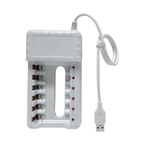 Cargador USB 8 Espacios para Pilas Recargables AA y AAA