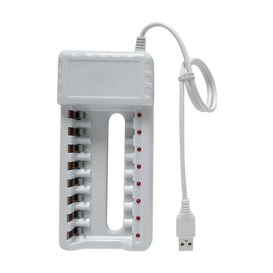 Cargador USB 8 Espacios para Pilas Recargables AA y AAA