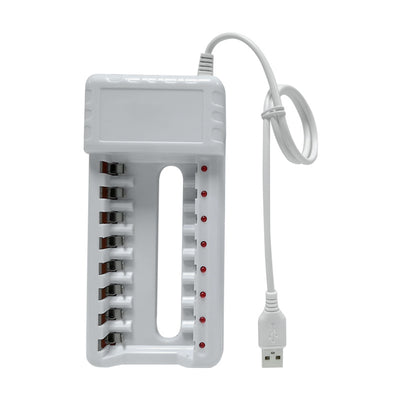Cargador USB 8 Espacios para Pilas Recargables AA y AAA
