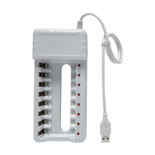 Cargador USB 8 Espacios para Pilas Recargables AA y AAA