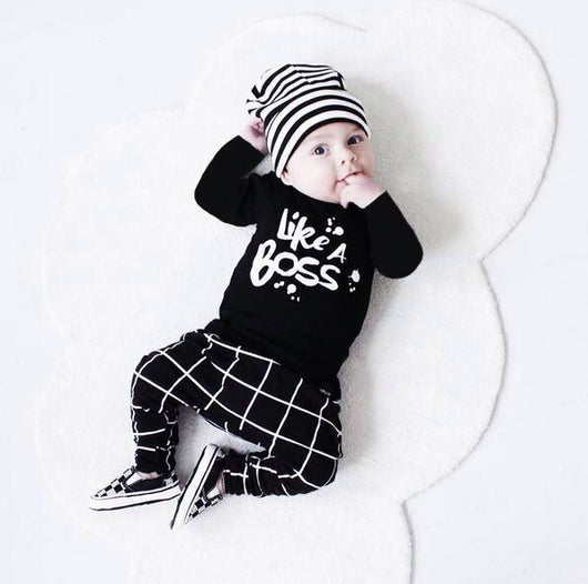 Conjunto de Dos Piezas Bebé LIKE A BOSS con Letras en Manga Larga - Image 7