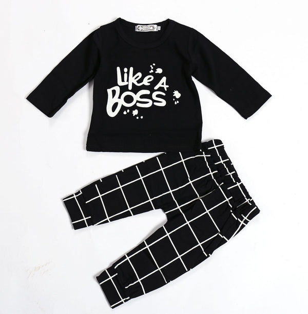 Conjunto de Dos Piezas Bebé LIKE A BOSS con Letras en Manga Larga - Image 5