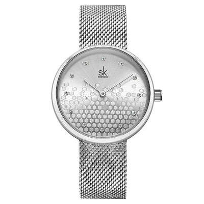 Reloj para Dama Panal Dorado y Plateado - Image 2