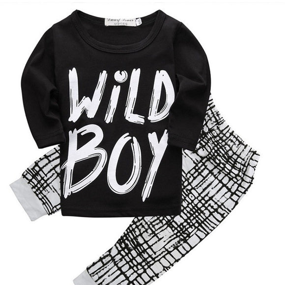 Pantalón Cuadriculado WILDBOY de Dos Piezas en Algodón para Bebés