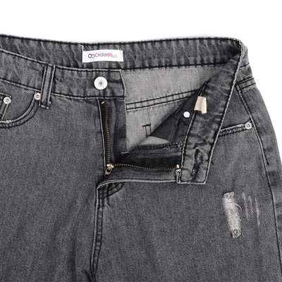 Jeans Rectos Talle Medio Azul Claro Lavado - Image 5