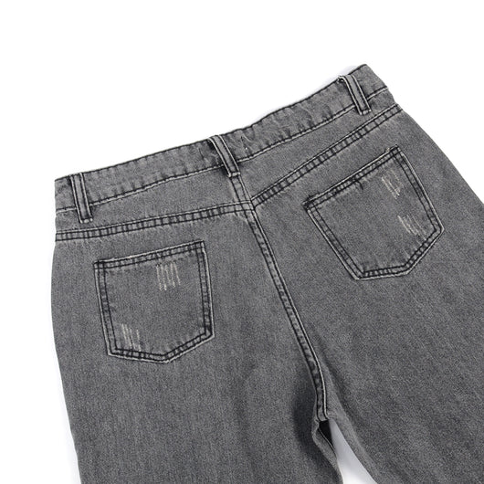 Jeans Rectos Talle Medio Azul Claro Lavado - Image 6