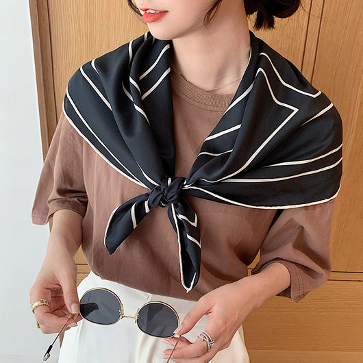 Pañuelo de Seda Retro para Mujer - Protección Solar y Estilo Versátil - Image 18