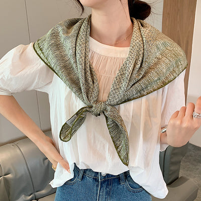 Pañuelo de Seda Retro para Mujer - Protección Solar y Estilo Versátil - Image 23
