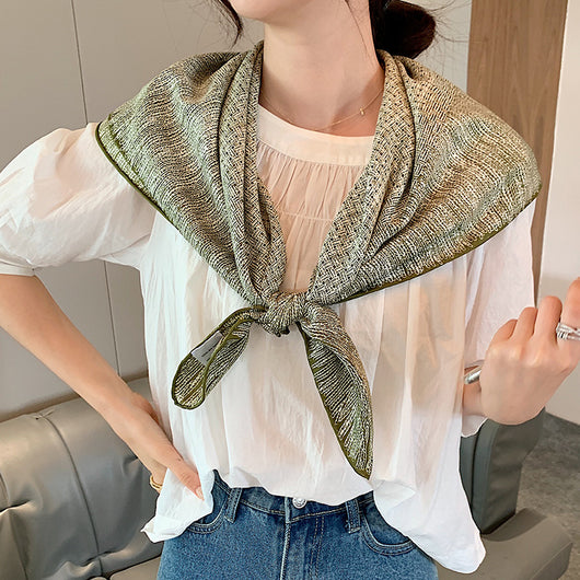 Pañuelo de Seda Retro para Mujer - Protección Solar y Estilo Versátil