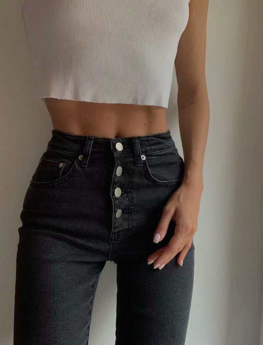 Jeans Skinny Cintura Alta con Cuatro Botones y Máximo Estiramiento - Image 2
