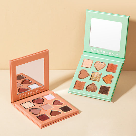 Paleta de Sombras Nacarada Nine-Color Durazno con Purpurina y Lentejuelas - Image 11