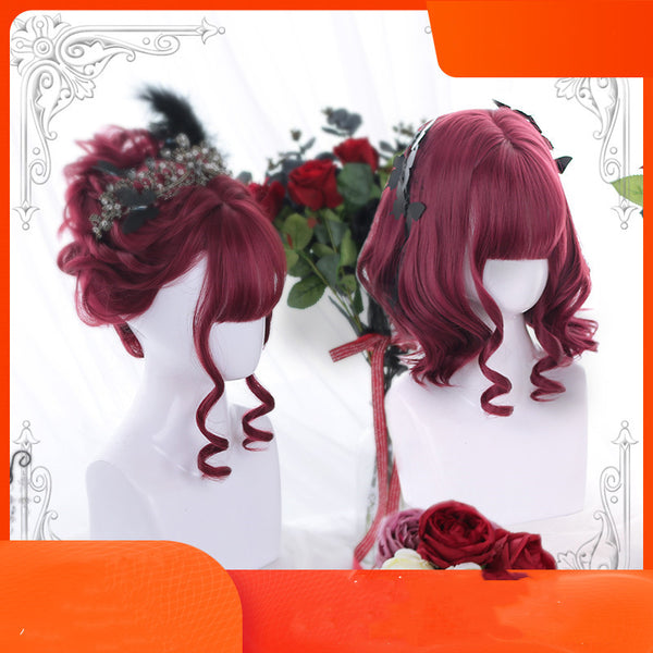 Peluca Lolita Harajuku Rizada Suave - Cabello Corto Japonés Adorable