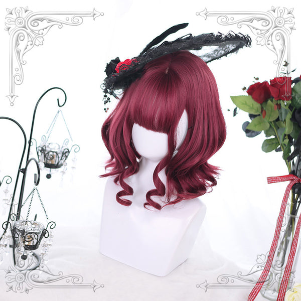 Peluca Lolita Harajuku Rizada Suave - Cabello Corto Japonés Adorable