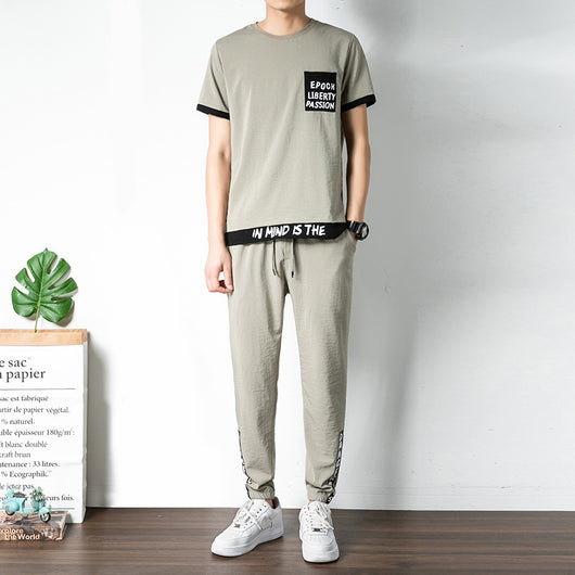 Conjunto Deportivo Hombre Manga Corta Seda Helada - Casual y Fresco