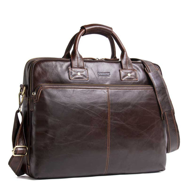 Maletín de Cuero para Hombre con Gran Capacidad - Bolsa Profesional