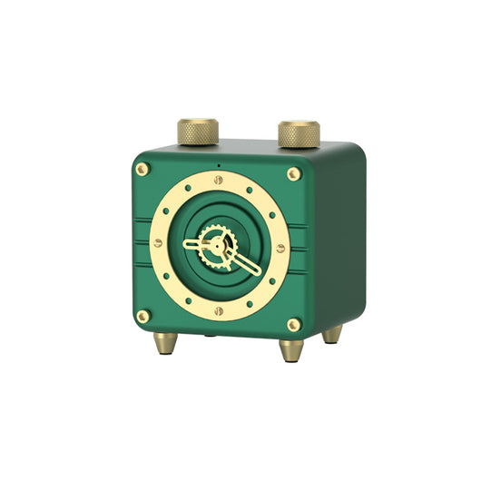 Parlante Bluetooth Retro Verde con Diseño de Reloj, Radio FM y Micrófono - Image 6