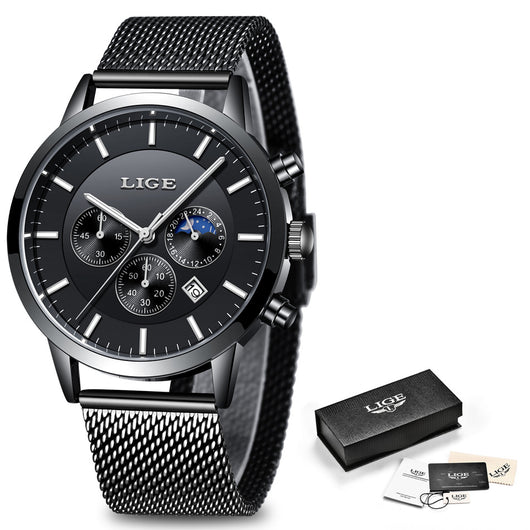 Reloj de Cuarzo Fases Lunares Resistente al Agua - Estilo Casual Deportivo Ejecutivo - Image 6