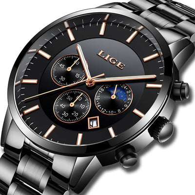 Reloj de Cuarzo Fases Lunares Resistente al Agua - Estilo Casual Deportivo Ejecutivo - Image 8