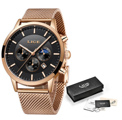 Reloj de Cuarzo Fases Lunares Resistente al Agua - Estilo Casual Deportivo Ejecutivo - Image 5