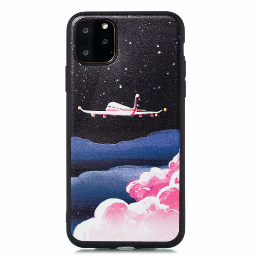 Funda para Teléfono con Relieve de Planetas del Universo y Cielo Estrellado