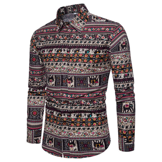 Camisa de Manga Larga con Estampado Floral para Hombre - Image 15