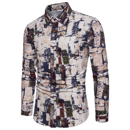 Camisa de Manga Larga con Estampado Floral para Hombre - Image 8