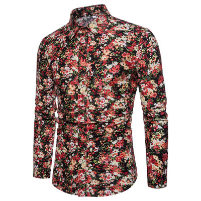 Camisa de Manga Larga con Estampado Floral para Hombre - Image 9