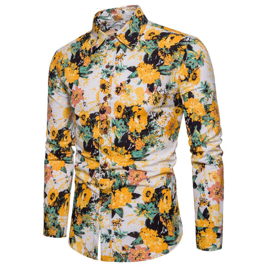 Camisa de Manga Larga con Estampado Floral para Hombre - Image 3