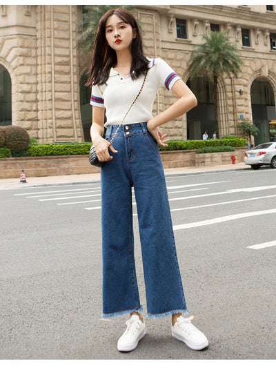 Jeans Talle Alto Rectos Capri para Mujer - Image 10