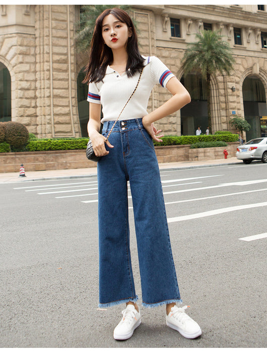 Jeans Talle Alto Rectos Capri para Mujer - Image 5