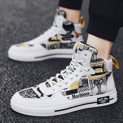Zapatillas Altas de Lona Estilo Coreano para Hombre - Image 25