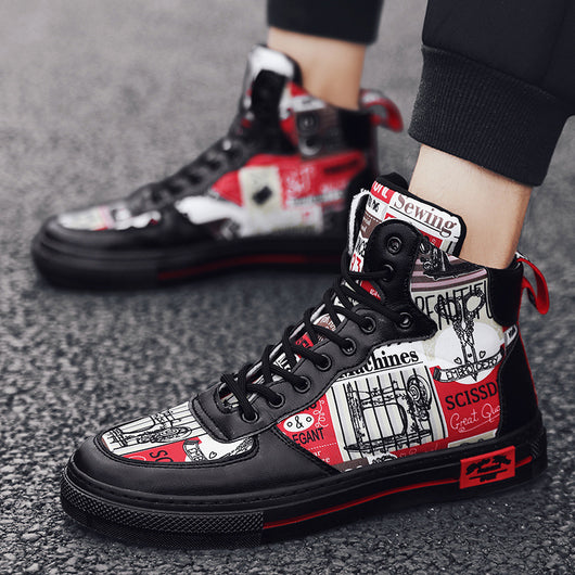 Zapatillas Altas de Lona Estilo Coreano para Hombre - Image 26