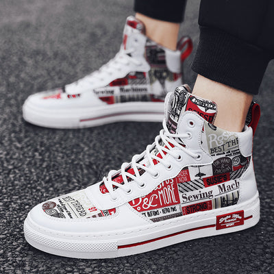Zapatillas Altas de Lona Estilo Coreano para Hombre - Image 31
