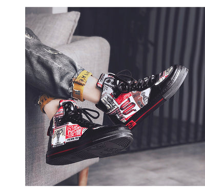 Zapatillas Altas de Lona Estilo Coreano para Hombre - Image 14