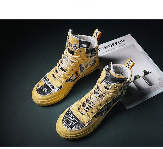 Zapatillas Altas de Lona Estilo Coreano para Hombre - Image 12
