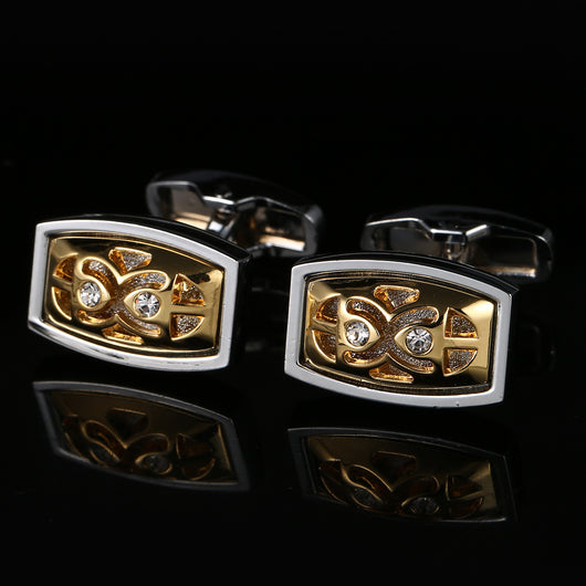 Gemelos Oro Hueco con Diamante para Hombre - Botones de Puño Francés - Image 6