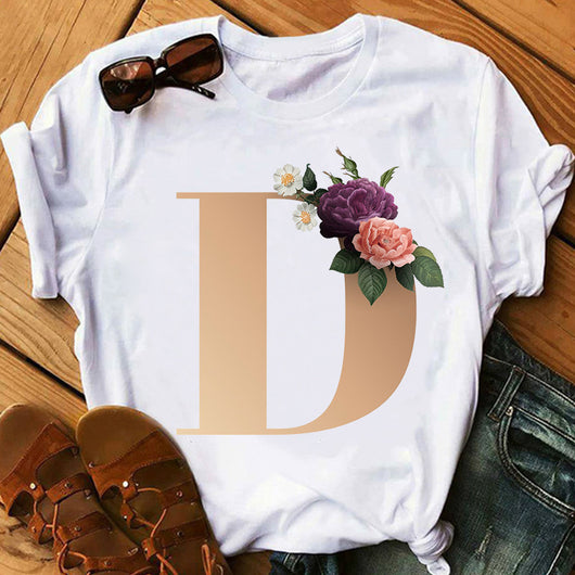 Remera Estampada con 26 Letras Doradas para Mujer - Image 28