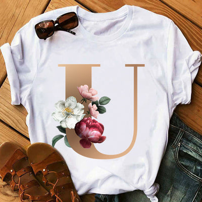 Remera Estampada con 26 Letras Doradas para Mujer - Image 32