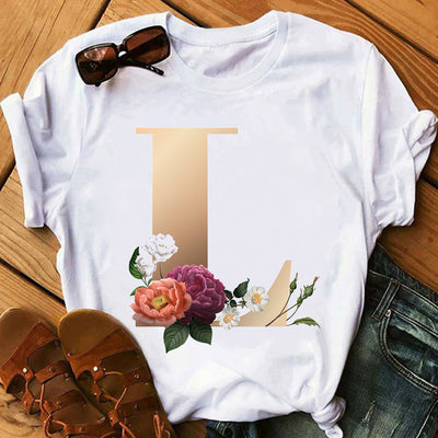 Remera Estampada con 26 Letras Doradas para Mujer - Image 36