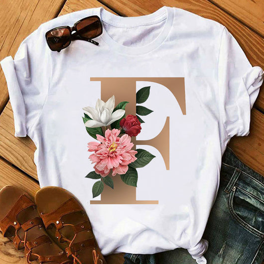 Remera Estampada con 26 Letras Doradas para Mujer - Image 47