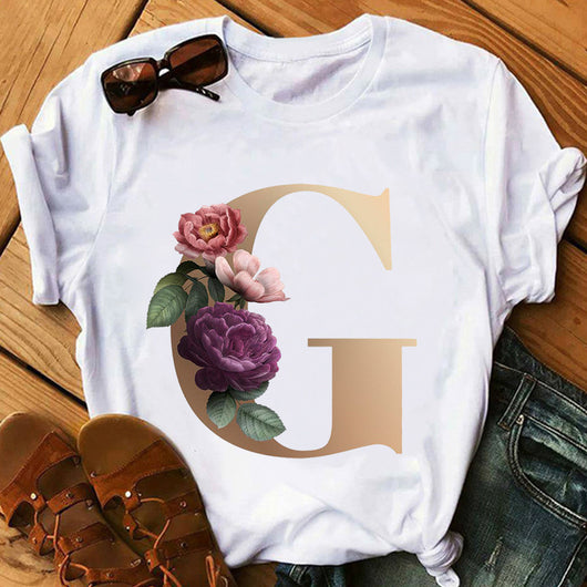 Remera Estampada con 26 Letras Doradas para Mujer - Image 41