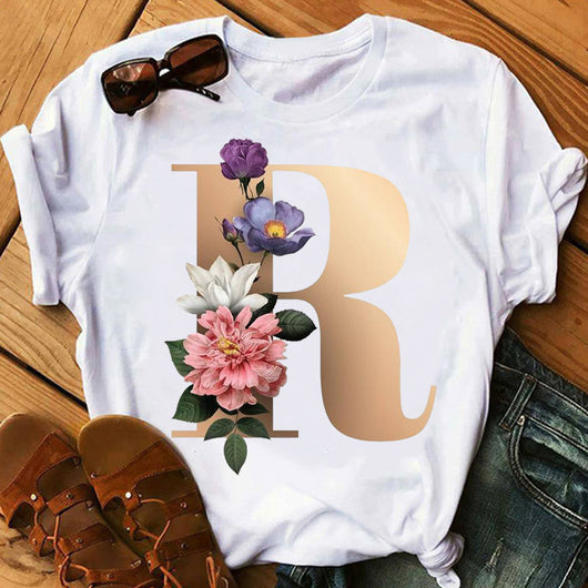 Remera Estampada con 26 Letras Doradas para Mujer - Image 48