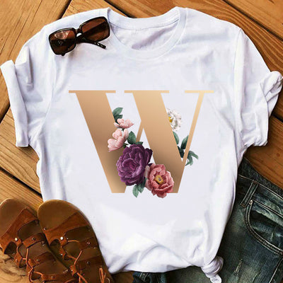 Remera Estampada con 26 Letras Doradas para Mujer - Image 23