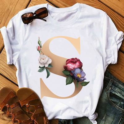 Remera Estampada con 26 Letras Doradas para Mujer - Image 19