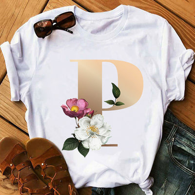 Remera Estampada con 26 Letras Doradas para Mujer - Image 16