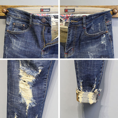 Pantalones Slim con Dobladillo Deshilachado - Estilo Personalizado - Image 9